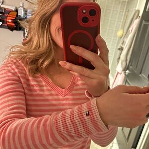 Tommy Hilfiger Pink Striped Long Sleeve Top